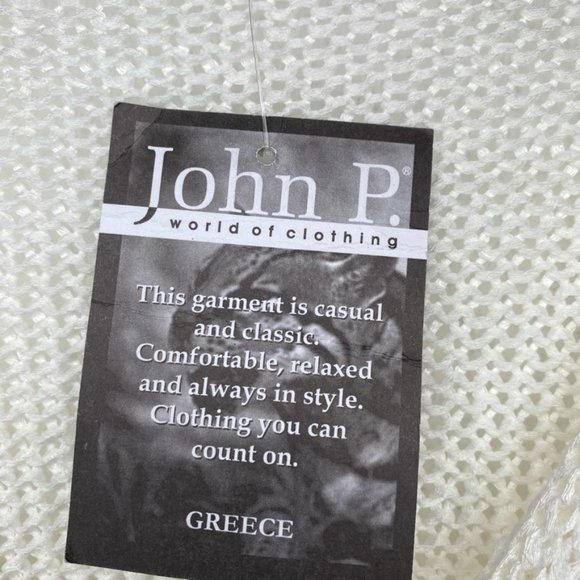 John P. Greece open front cardigan sweater white NWT size L - Picture 3 of 7